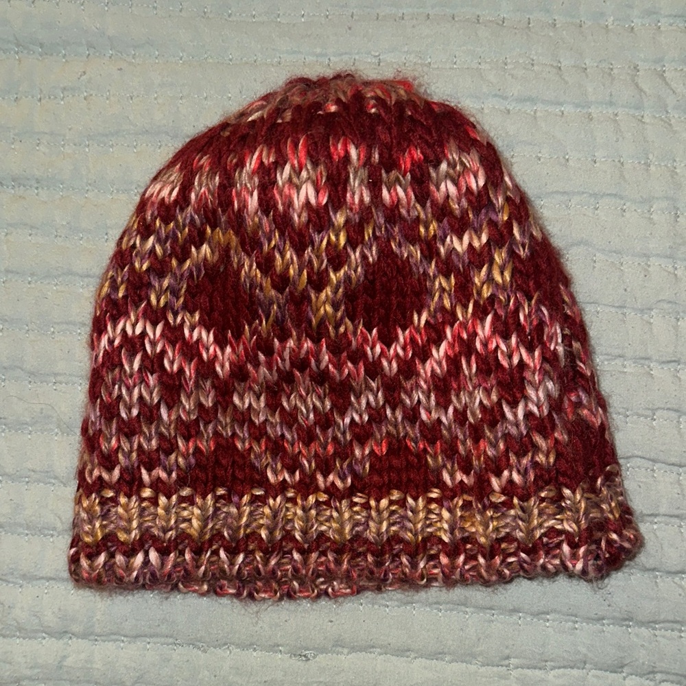 Fraas Red and Brown Knit Beanie